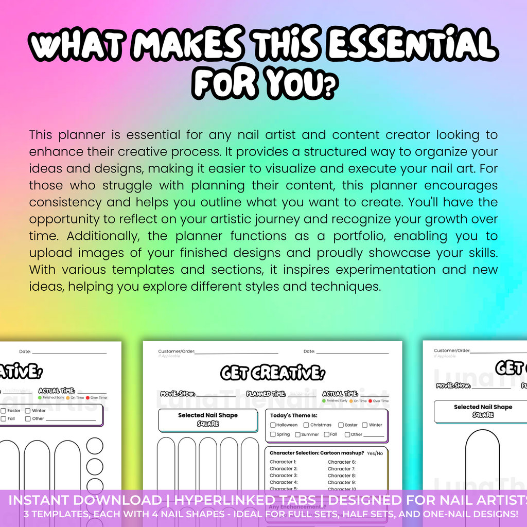 Goodnotes Character Nail Art Planner