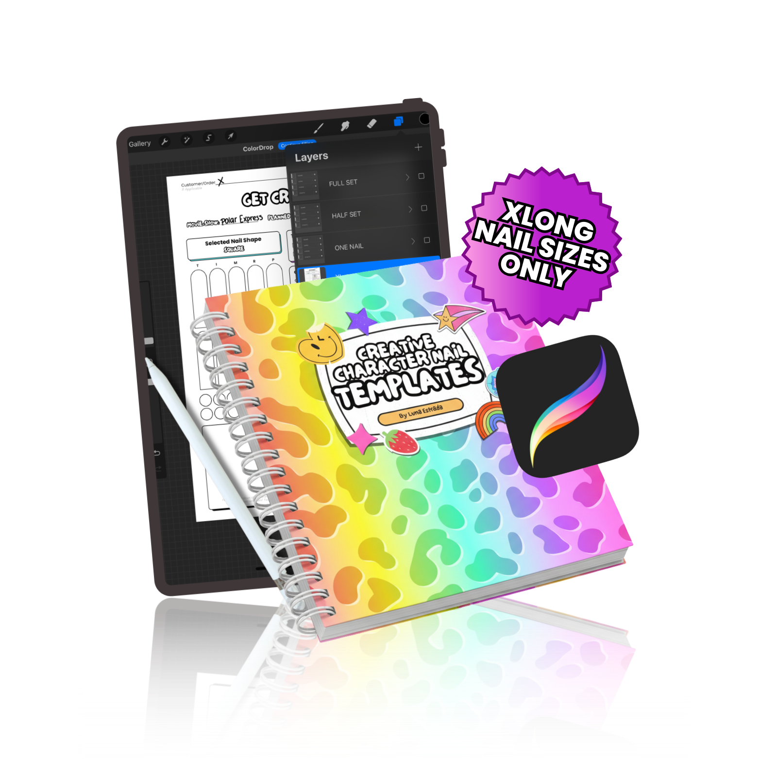 Procreate XL Only Character Nail Art Planner