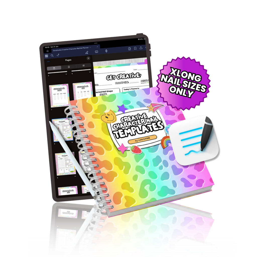 Goodnotes XL Only Character Nail Art Planner