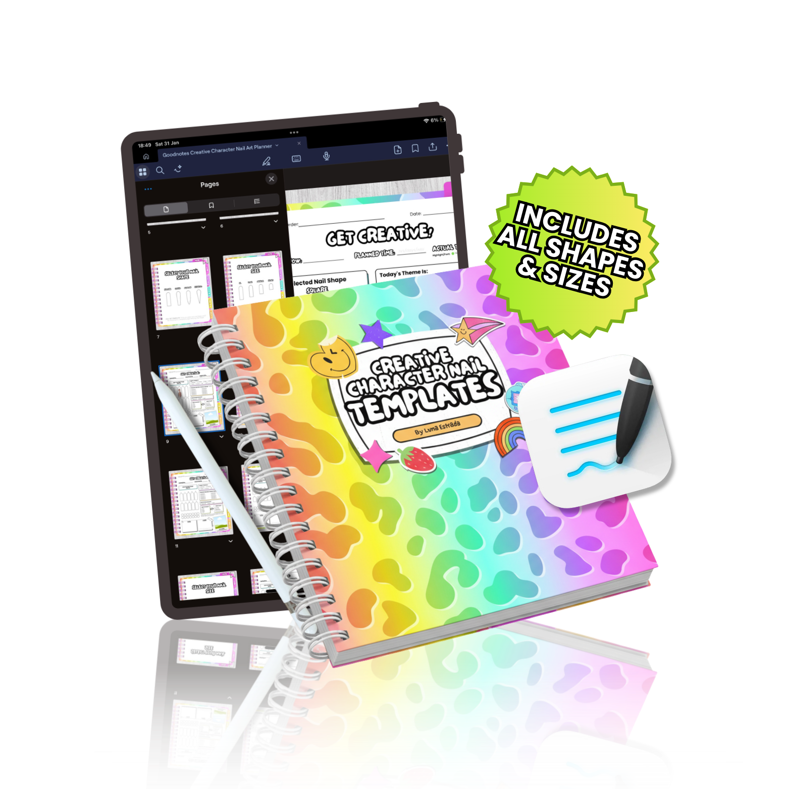 Goodnotes Character Nail Art Planner